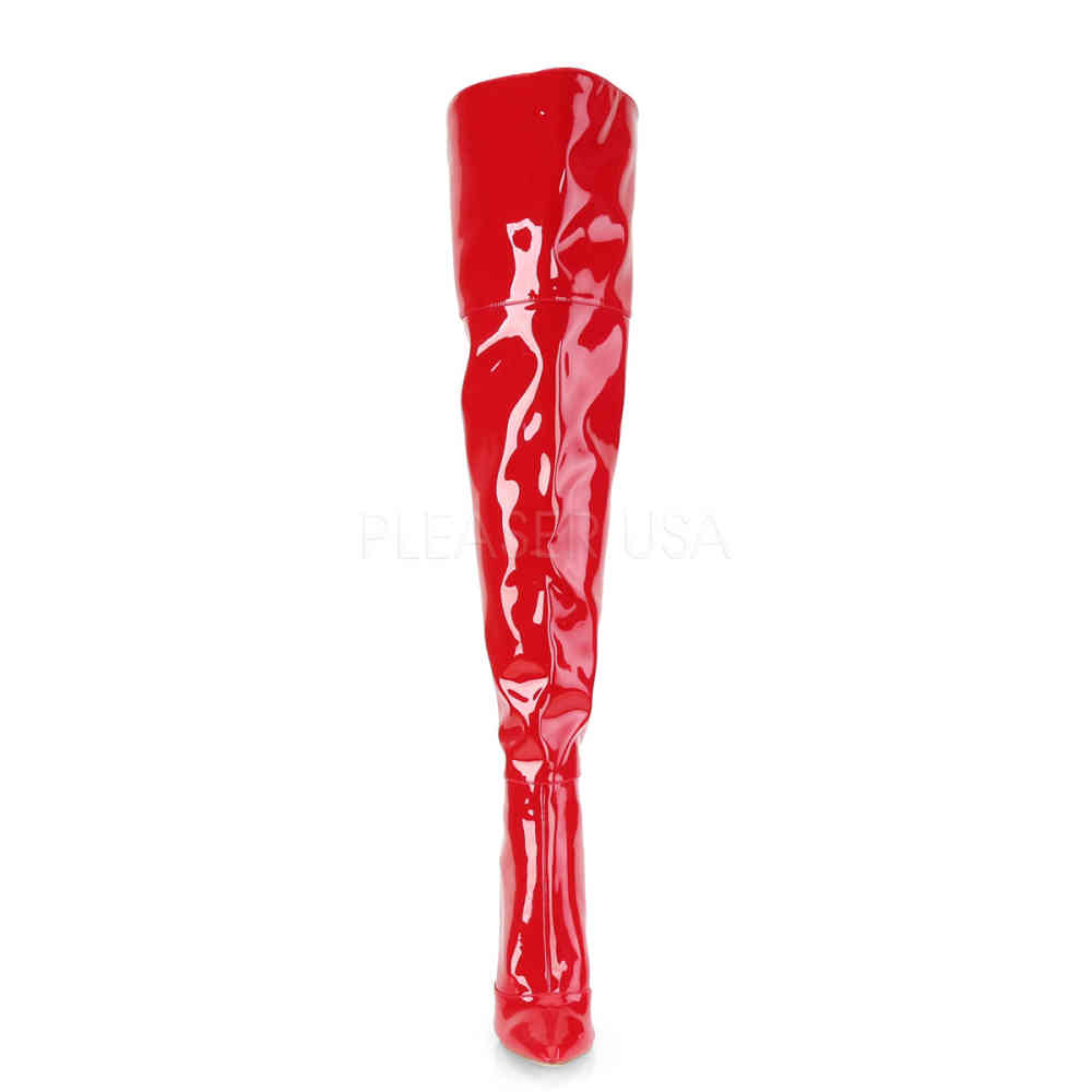 Pleaser - COURTLY3012 Overknee laarzen - Rood